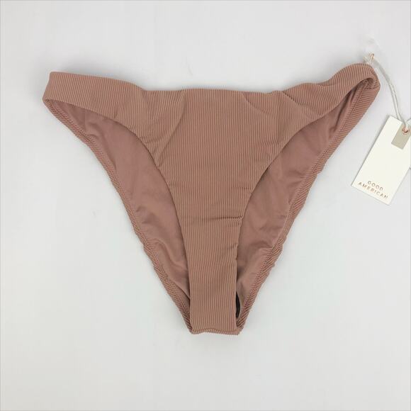 Good American Ribbed Better Cheeky Bikini Bottoms Sz 8 5XL Pink Desert Rose NWT - Picture 1 of 6